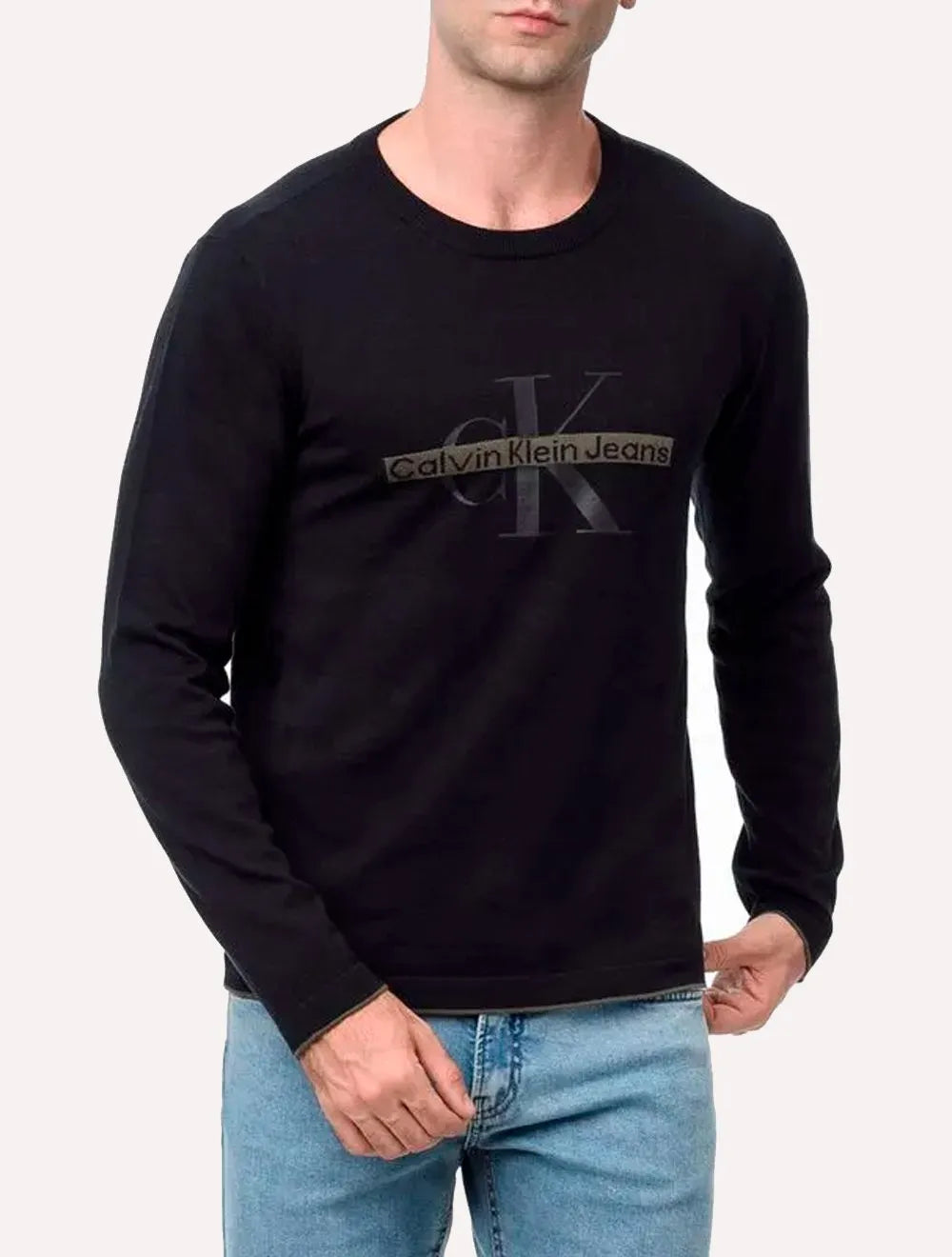 Moletom Calvin Klein Jeans Masculino Gel Reissue Stripe Preta