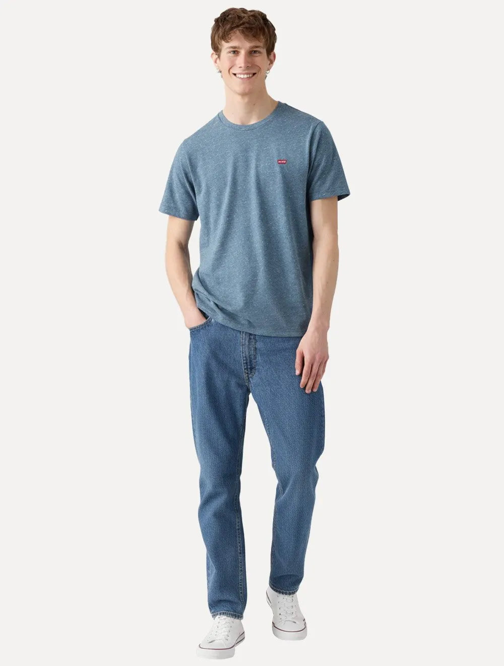 Camiseta Levis Classic SS Original Housemark Lines Azul Médio