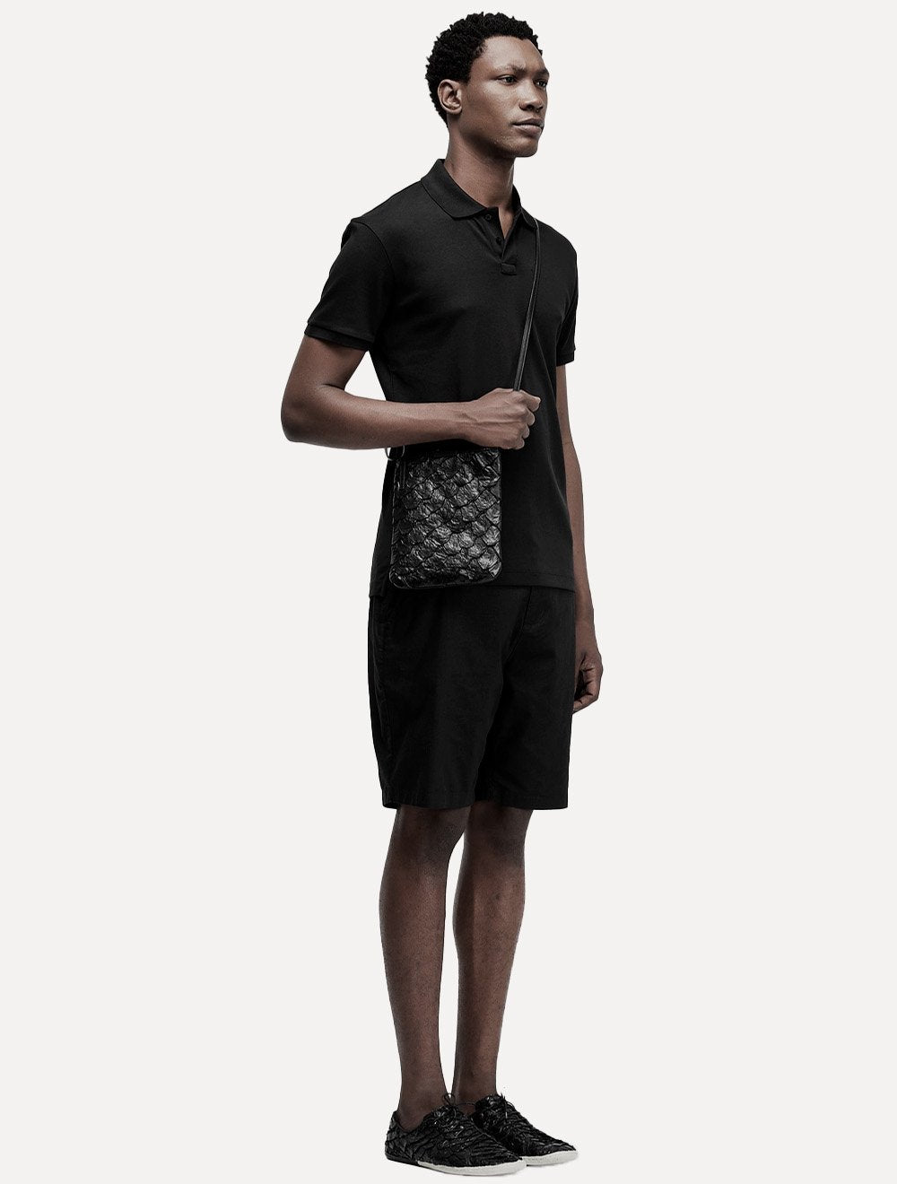 Polo Osklen Masculina Comfort Tridente Pure Touch Mono Logo Preta