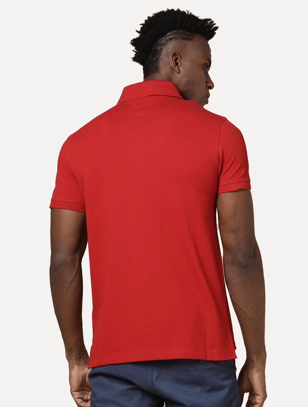 Polo Tommy Hilfiger Masculina Slim Piquet 1985 Vermelha