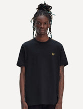 Camiseta Fred Perry Masculina Regular Gold Contrast Tape Ringer Azul Marinho