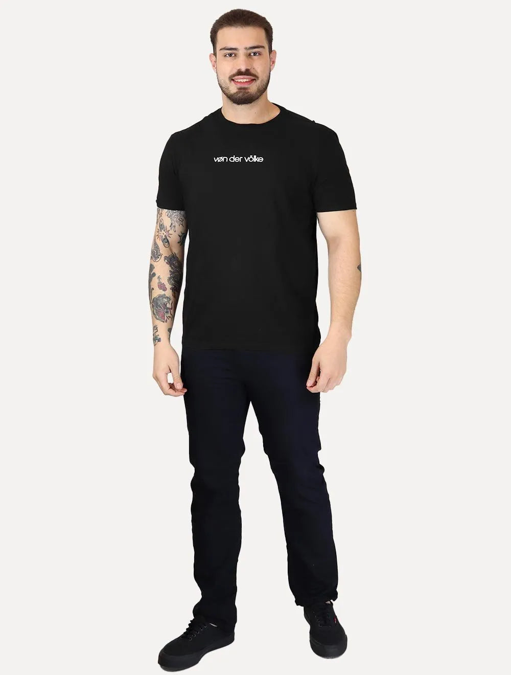 Camiseta Von der Volke Masculina Origineel Linear Brand Preta