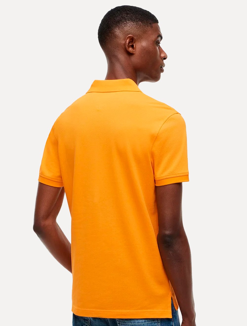 Polo Tommy Hilfiger Masculina Slim Piquet 1985 Flash Laranja