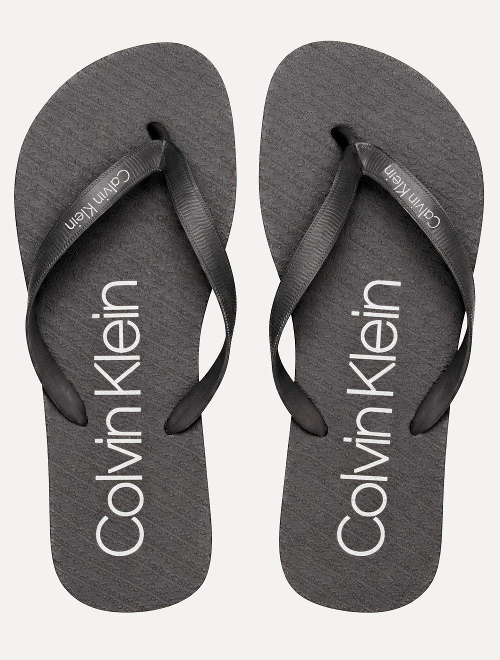 Chinelo Calvin Klein Swimwear Silk Basic Logo Cinza Claro