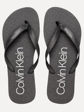 Chinelo Calvin Klein Swimwear Silk Basic Logo Cinza Claro