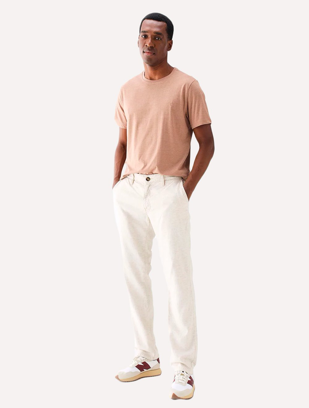 Camiseta Dudalina Masculina Melange Color Marrom Claro Mescla