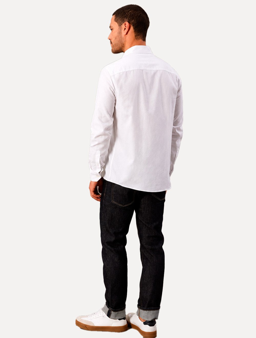 Camisa Calvin Klein Jeans Masculina Regular Oxford Leve Logo Branca