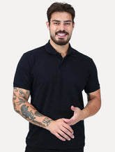 Polo King & Joe Masculina Premium Piquet Pima Slim Preta