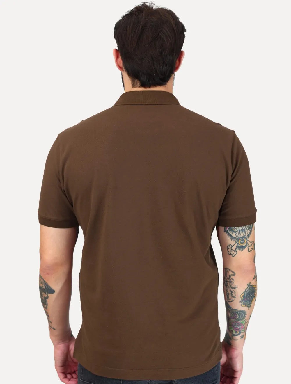 Polo K&J Black Masculina Premium Flex Slim Marron