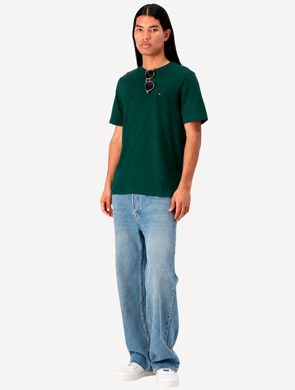 Camiseta Tommy Hilfiger Masculina Essential Cotton Verde Médio