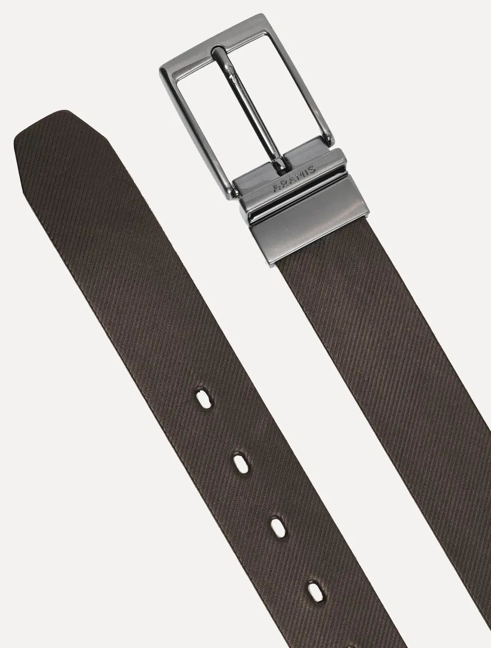 Cinto Aramis Masculino Couro Duplaface Saffiano Café/Preto