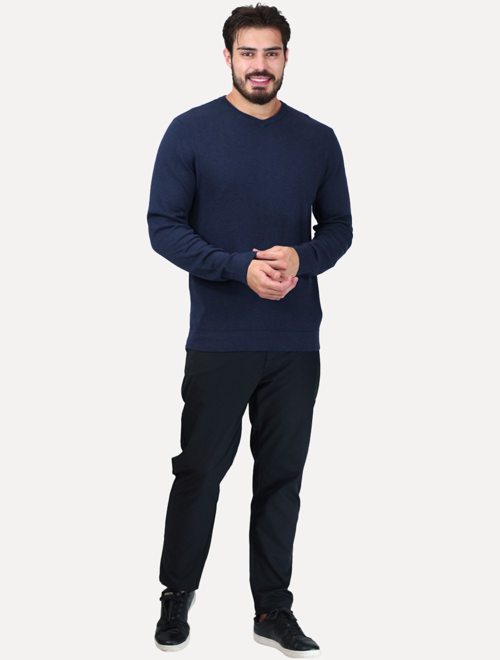 Blusa Aramis Masculina Tricot Gola V Azul Marinho