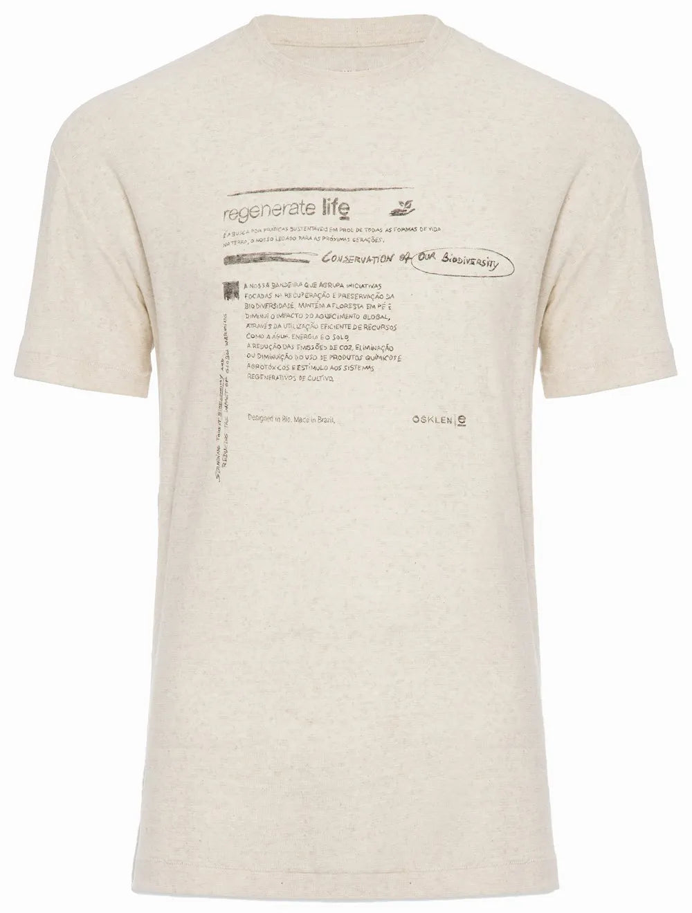 Camiseta Osklen Masculina Over Eco Blend Redesign Waste Off-White