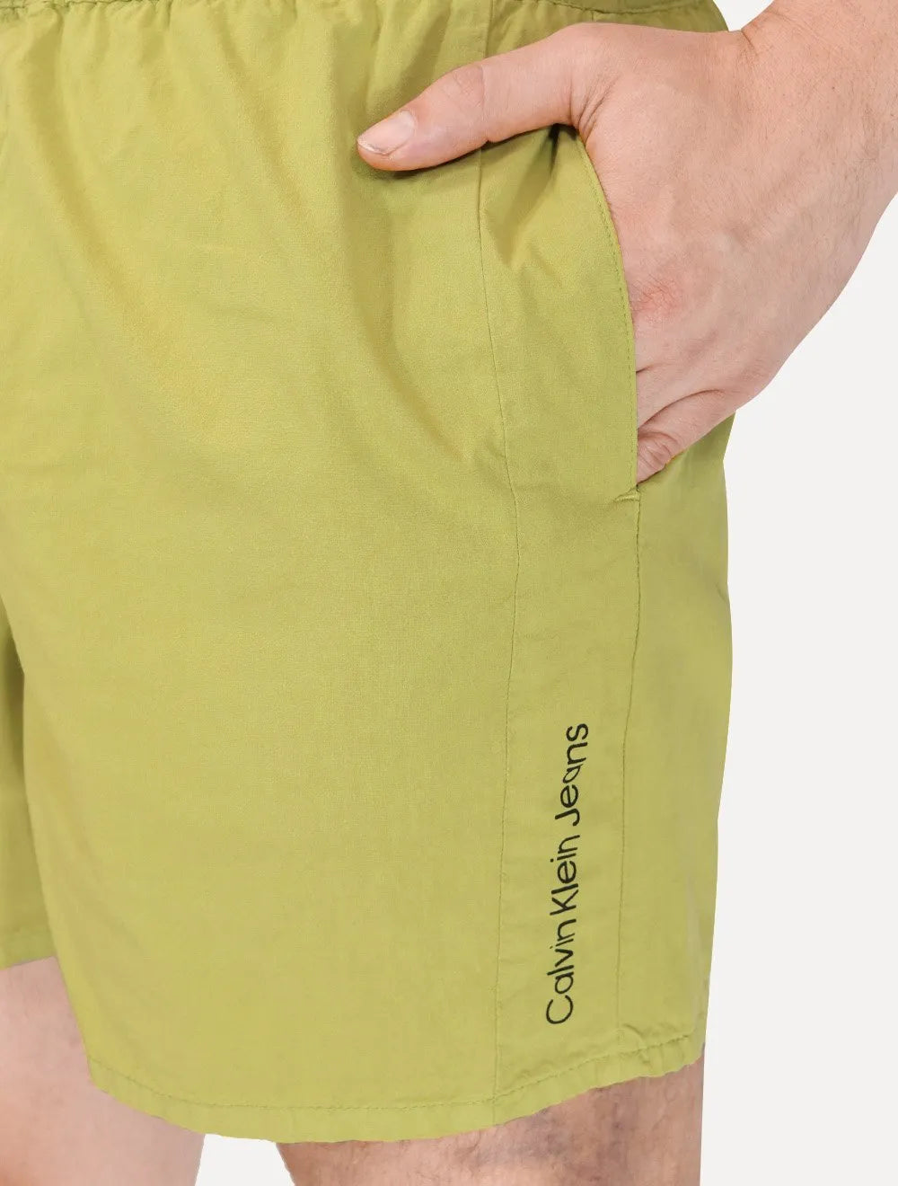 Short Calvin Klein Masculino Jeans Color Cós Elástico Silk Lateral Verde
