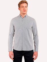 Camisa Aramis Masculina Slim Oxford Button Down Marrom Mescla