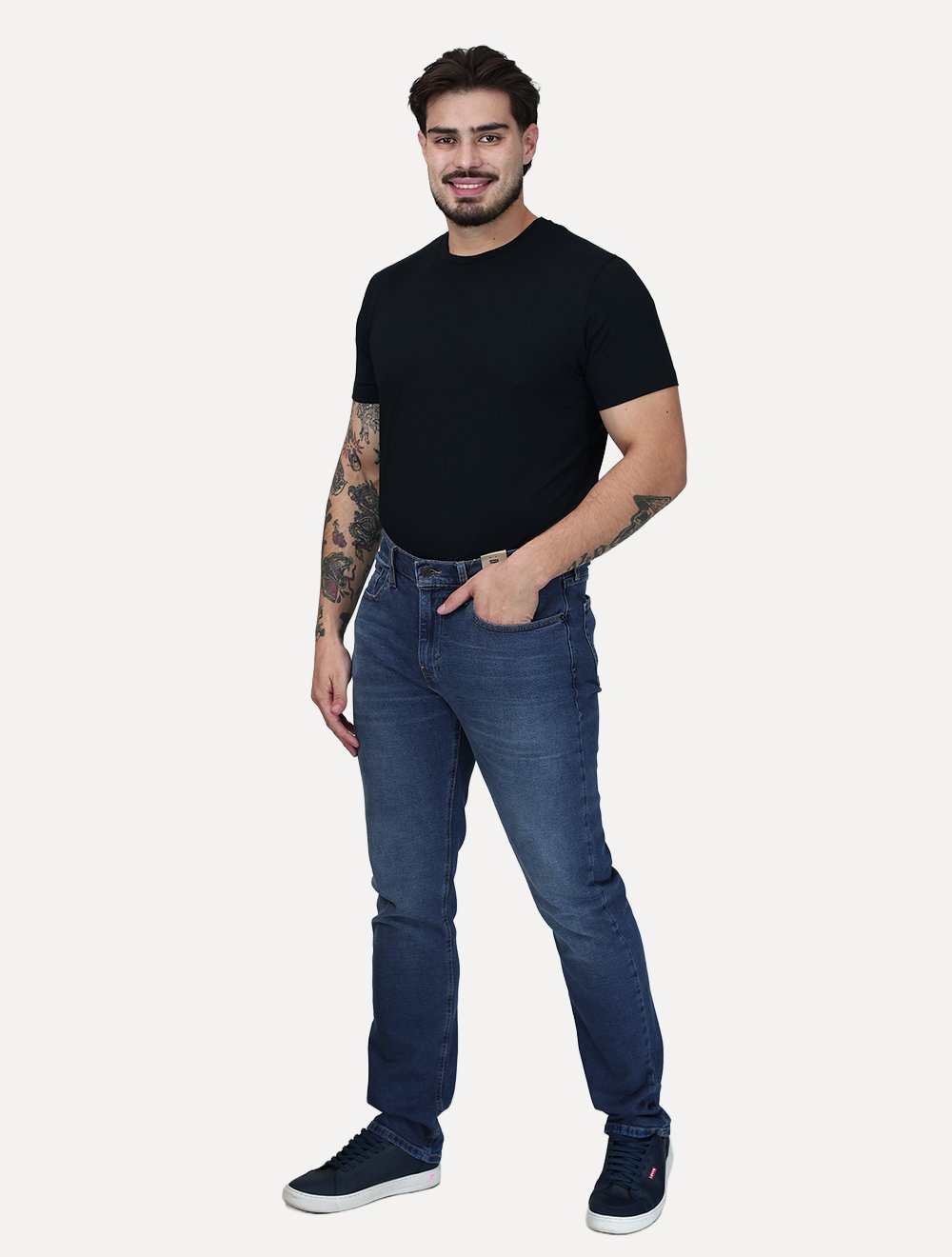 Calça Levis Jeans Masculina 514 Straight Faded Blue Azul Medio