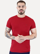 Camiseta Tommy Hilfiger Masculina Slim Fit Essential Stretch Vermelha