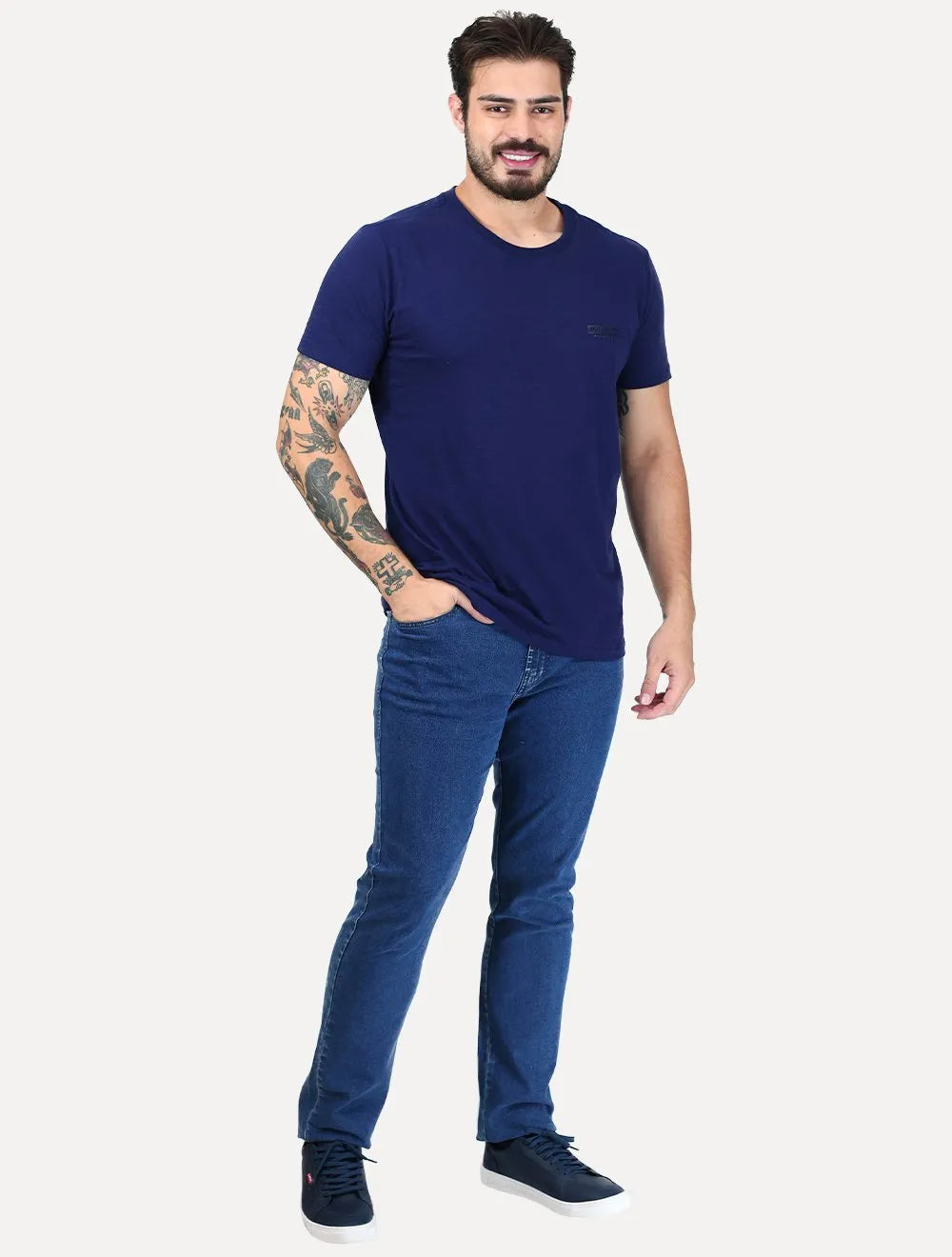 Camiseta John John Slim Fit Flame Azul Marinho