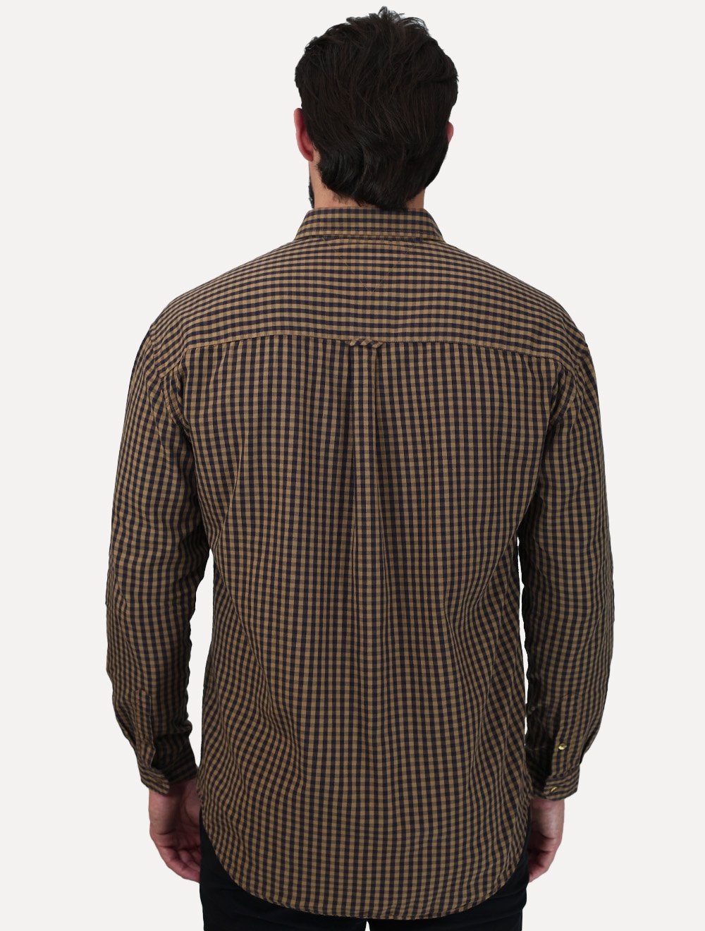 Camisa Tommy Jeans Masculina Relaxed Xadrez Poplin Pocket Marrom