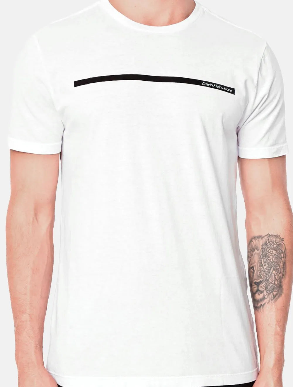 Camiseta Calvin Klein Jeans Masculina New Logo Sash Branca