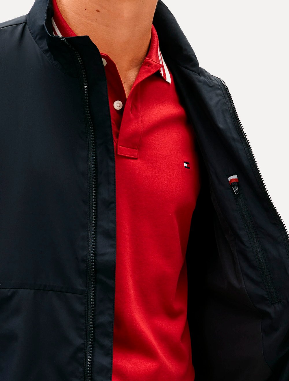 Jaqueta Tommy Hilfiger Branded Rubber Blouson Azul Marinho
