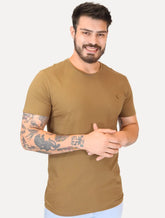 Camiseta Reserva Masculina Super Slim C-Neck Marrom