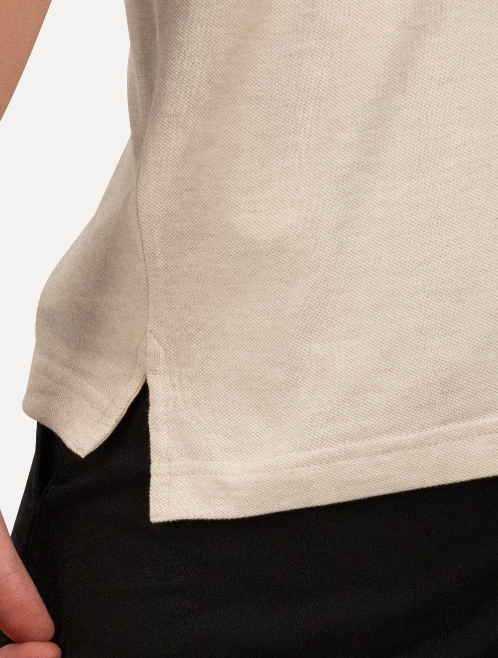 Polo Tommy Hilfiger Masculina Slim Piquet 1985 Areia Mescla