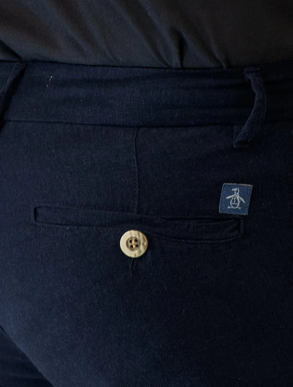 Bermuda Original Penguin Masculina Chino Stretch Linho Azul Marinho