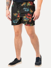 Short Reserva D'Água Beachwear Estampado Tropica Preto
