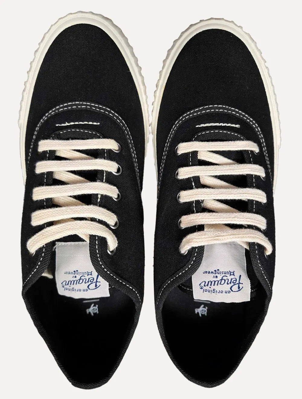 Tênis Original Penguin Masculino Cano Curto Lona Recorte Preto
