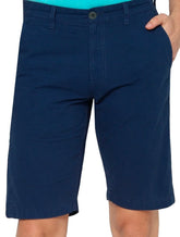 Bermuda Calvin Klein Jeans Masculina Sarja Chino Pockets Label Azul Escuro