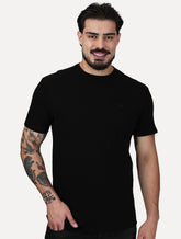 Camiseta Ellus Masculina Viscose Piquet Classic Signature Preta