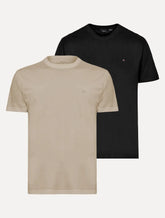 Kit Camisetas Aramis | Masculina Basic Lisa Amêndoa/Preta