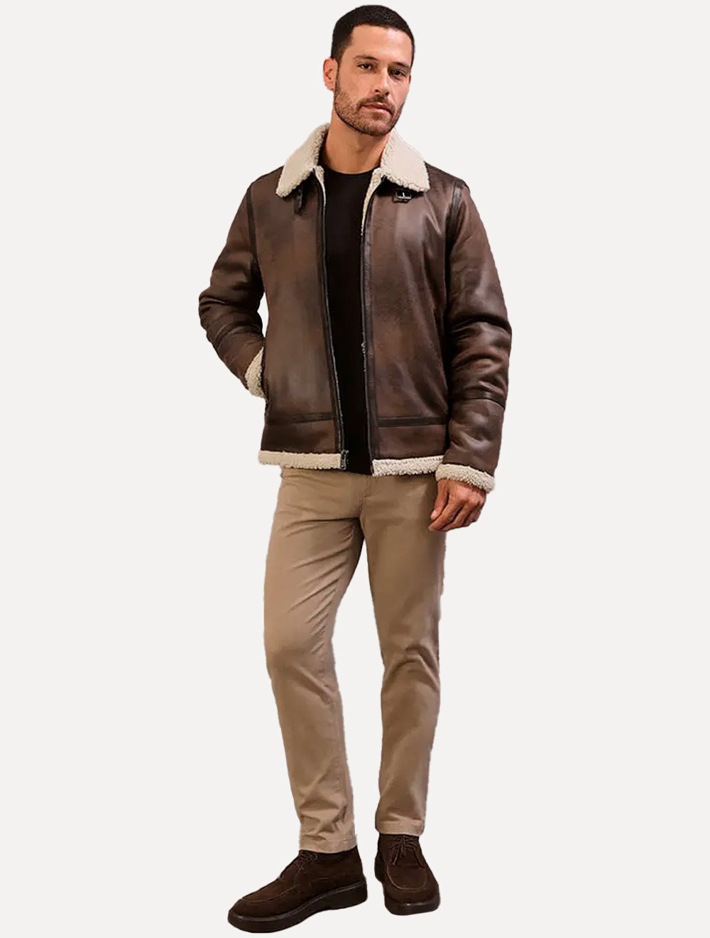 Jaqueta Calvin Klein Masculina Fake Suede Marrom