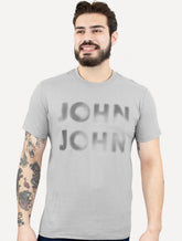 Camiseta John John Masculina Logo Blur Cinza Médio