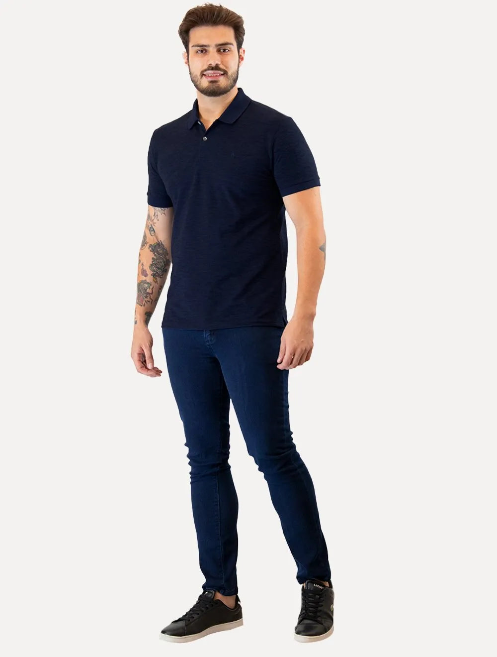 Polo Original Penguin Masculina Piquet Flamê Azul Marinho