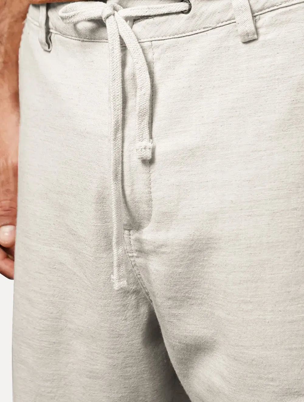 Bermuda Calvin Klein Jeans Masculina Cadarço Linen Off White