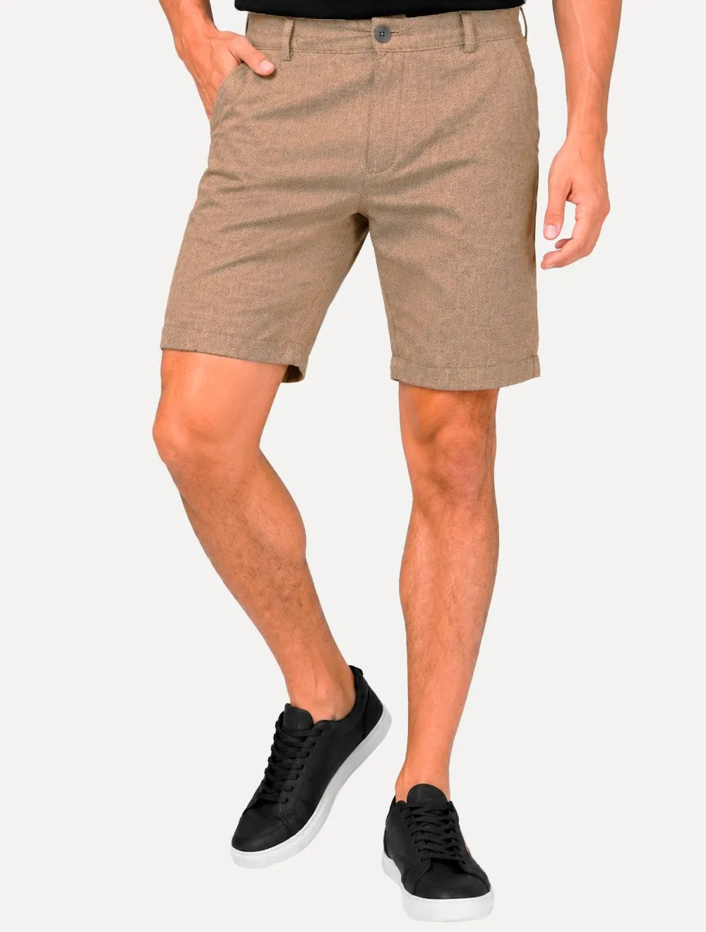 Bermuda Calvin Klein Jeans Masculina Botão 5 Pockets Cáqui Médio