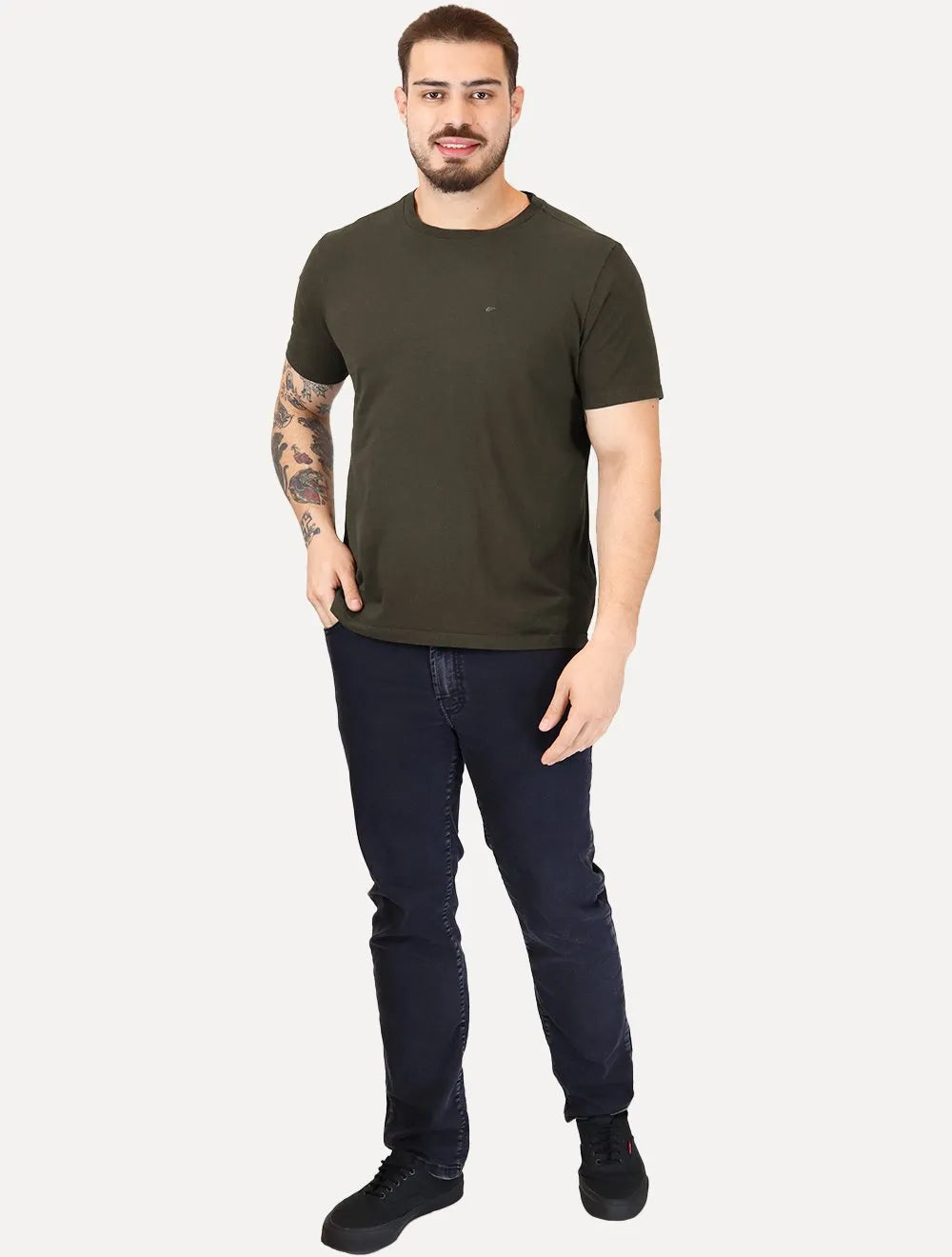 Camiseta Ellus Masculina Cotton Easa Classic Marrom Escuro