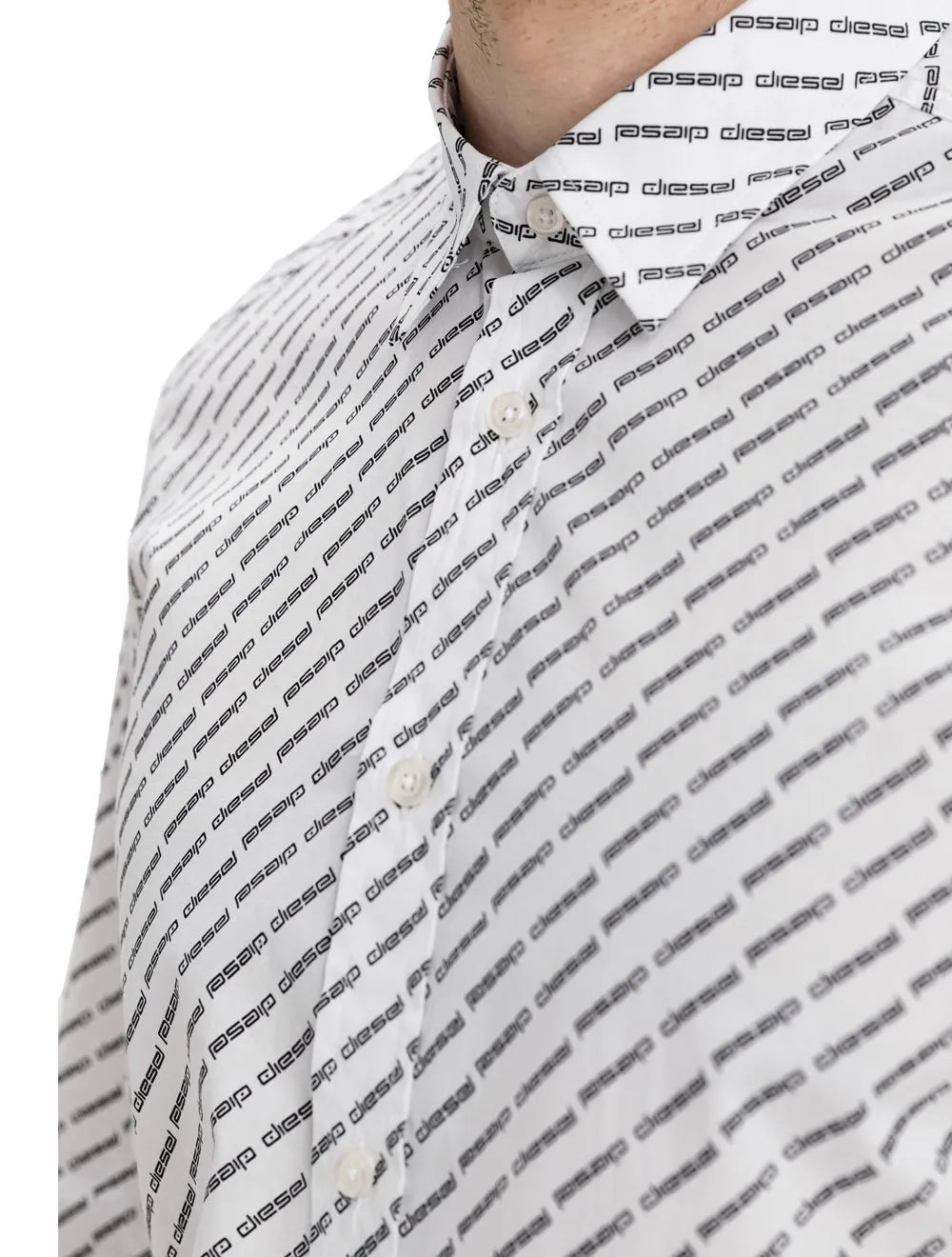 Camisa Diesel Masculina S-Riley-KA-B Logo Branca