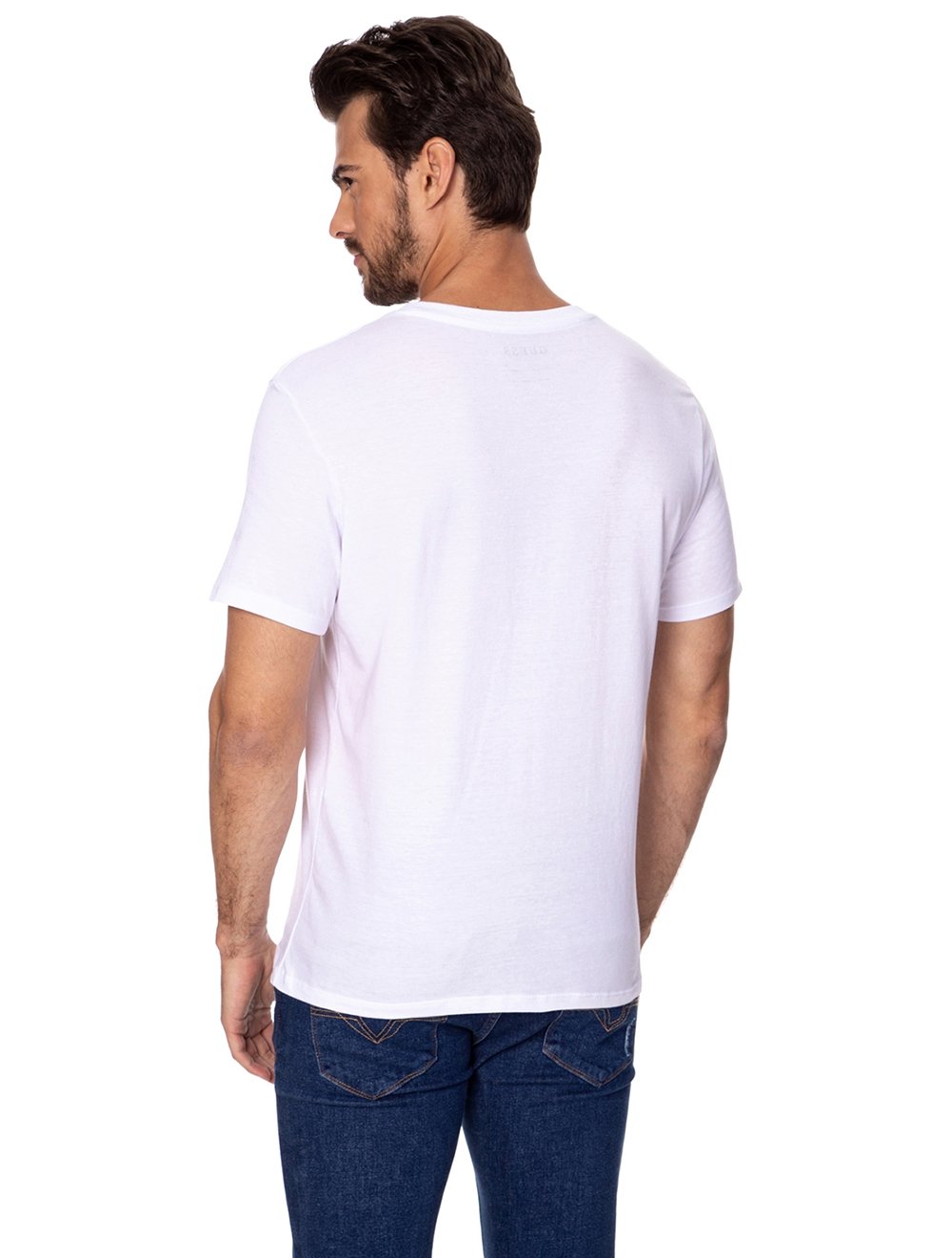 Camiseta Guess Masculina Class Light Hollow Logo Branca