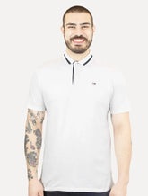 Polo Tommy Jeans Masculina Piquet Neck Branded Branca