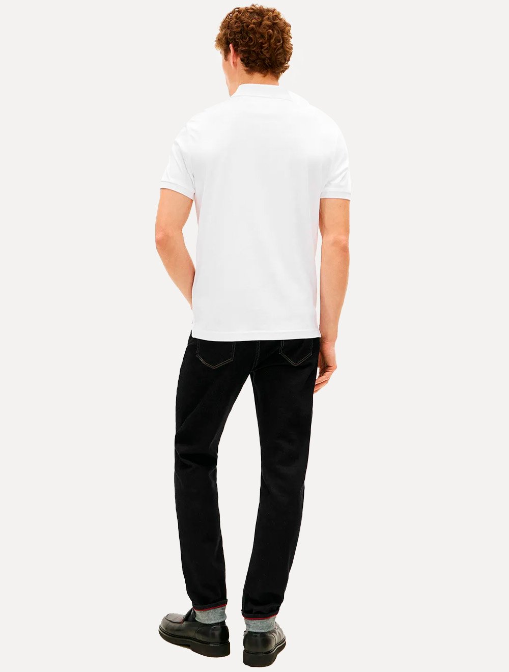 Polo Tommy Hilfiger Masculina Malha Liquid Cotton Regular Branca