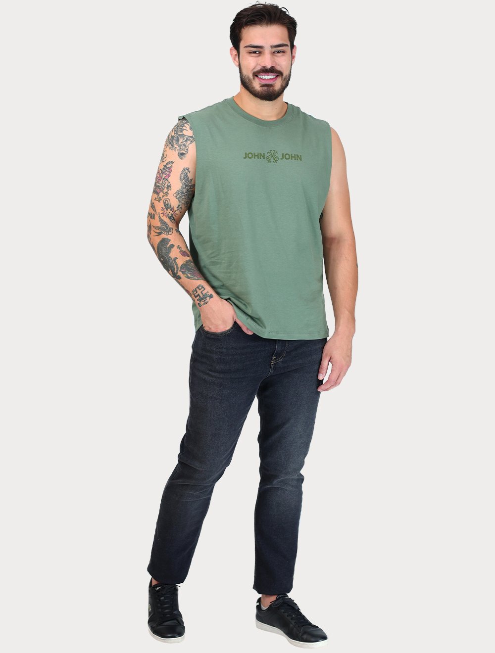 Regata John John Masculina Relaxed Fit Flat Verde Médio