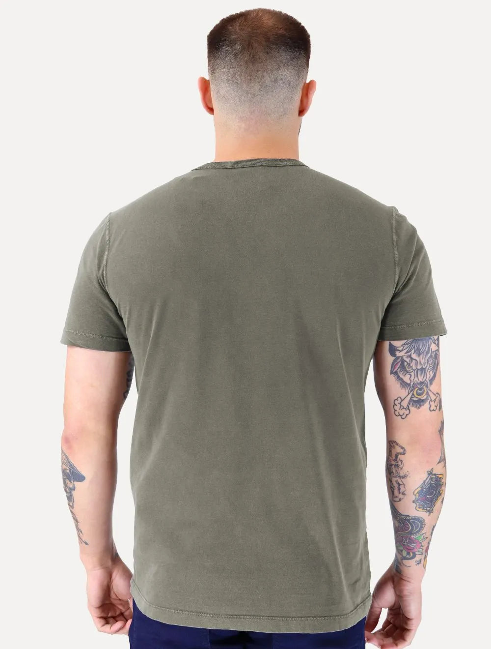 Camiseta Aramis Masculina Regular Piquet Bordado Verde Militar