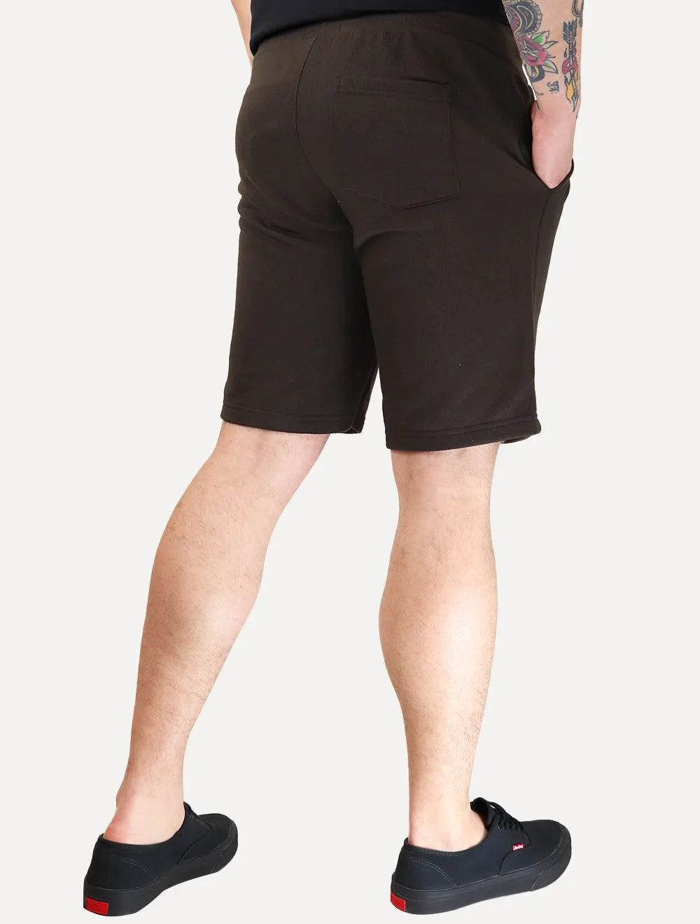 Bermuda John John Masculina Moletom New Basic Print Marrom Médio