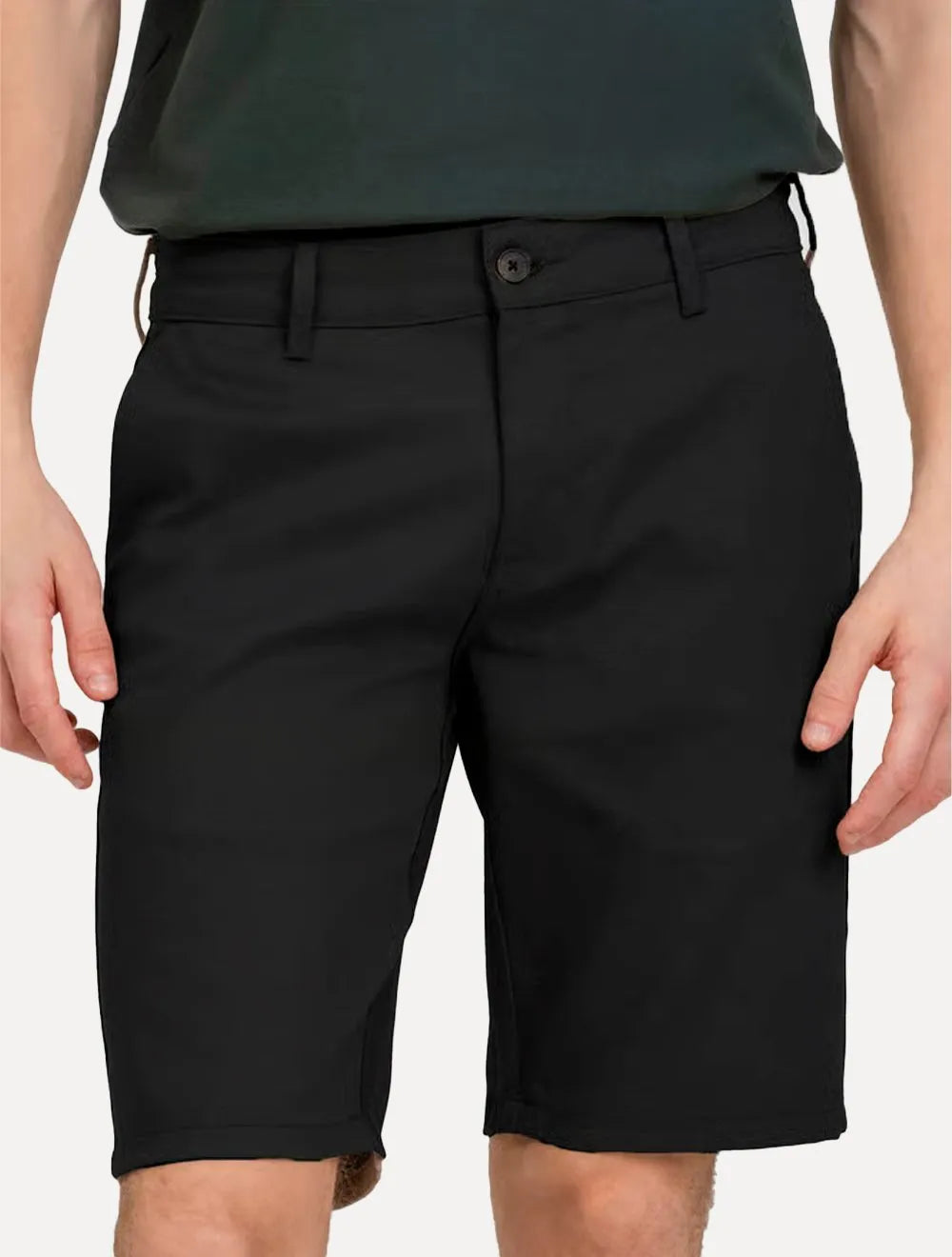 Bermuda King & Joe Masculina Slim Flex Cetim Preta