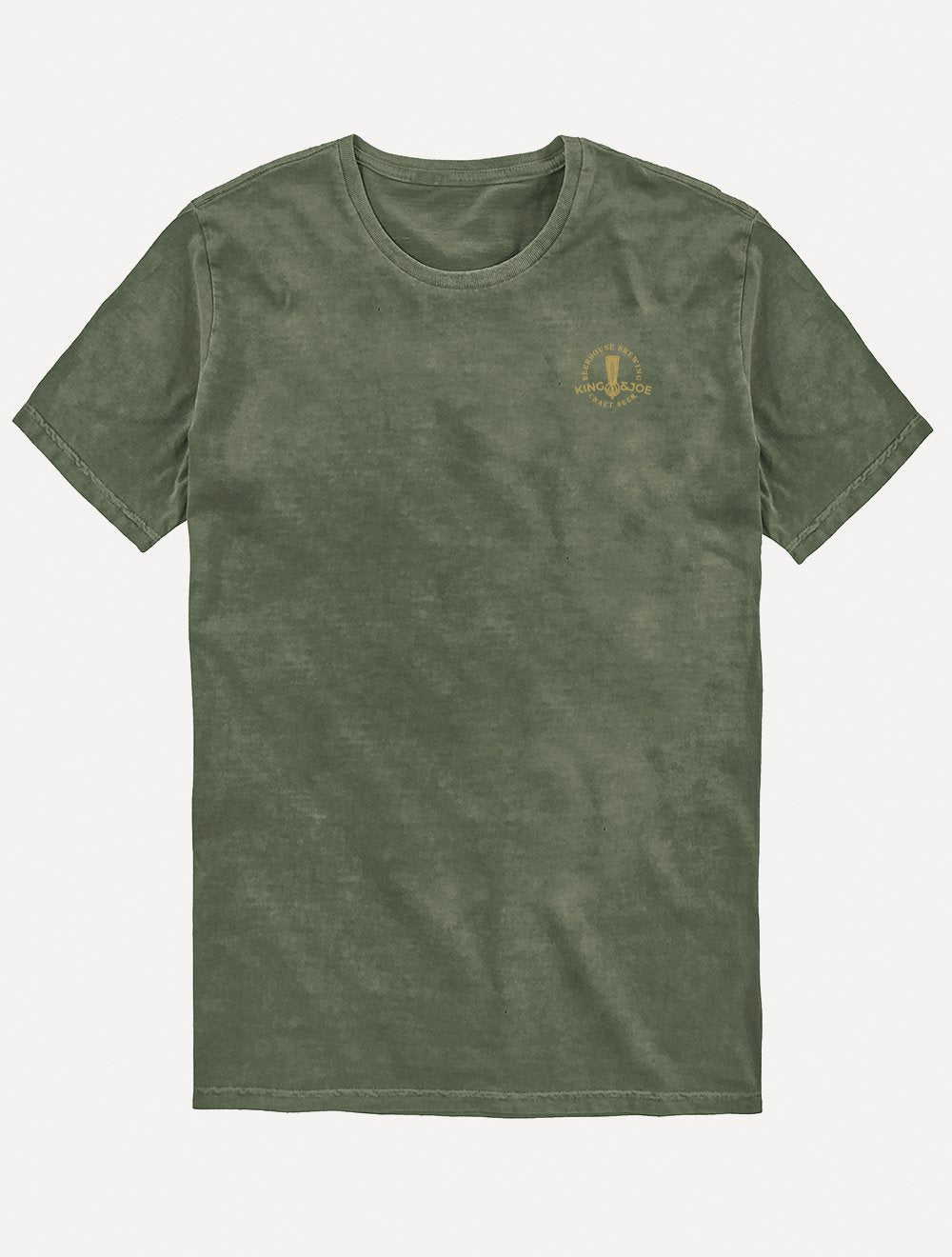 Camiseta King & Joe Masculina Slim Beerhouse Costas Estonada Verde Militar