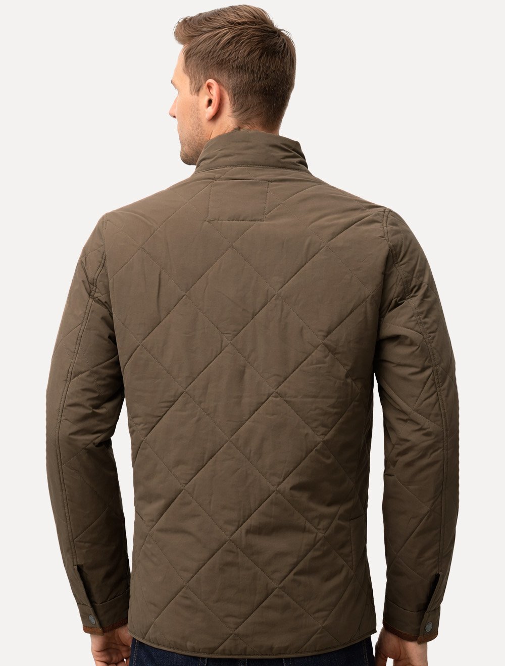Jaqueta Dudalina Masculina Nylon Leve Matelasse Marrom