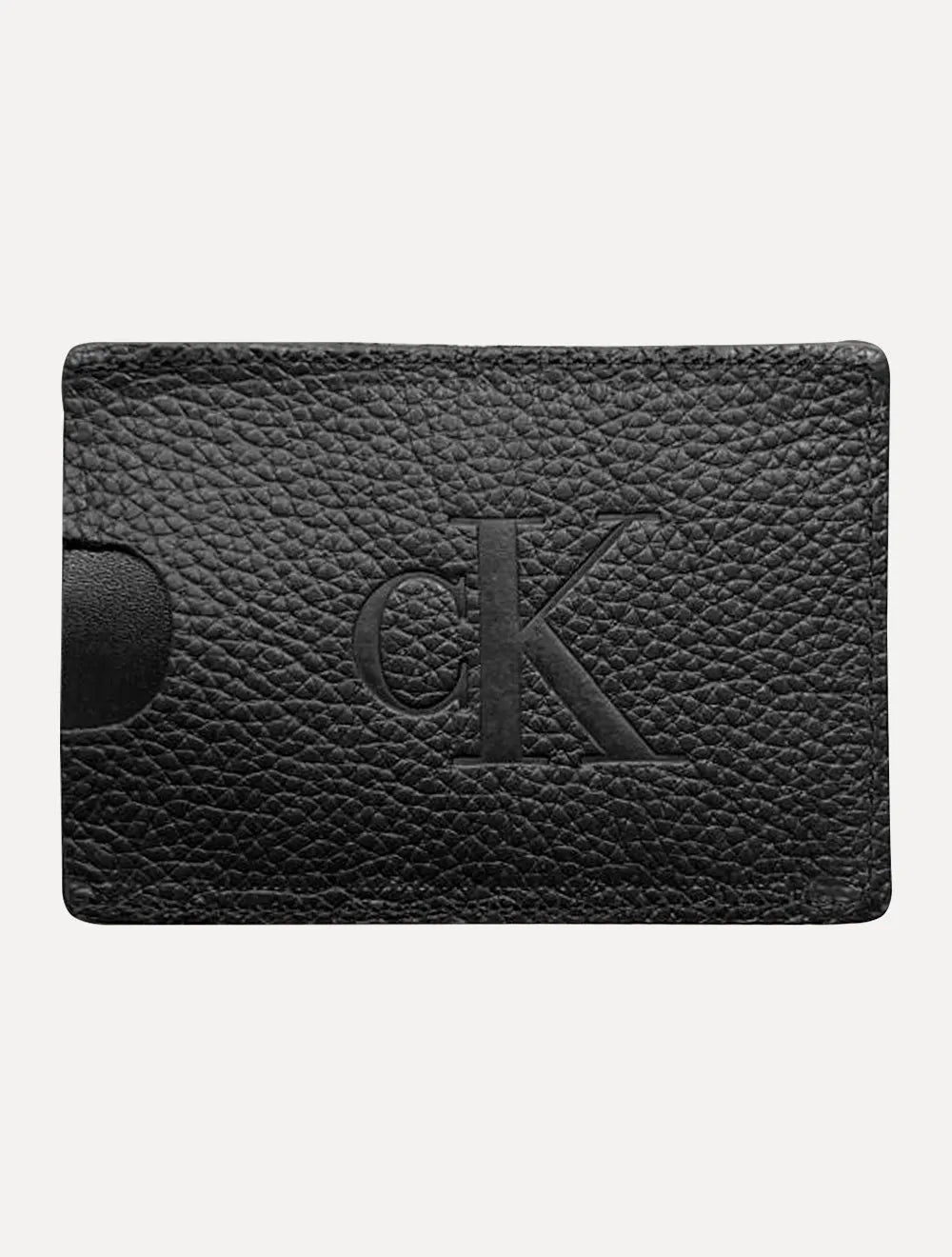 Carteira Calvin Klein Porta Cartão Couro CKJ Queima Preta